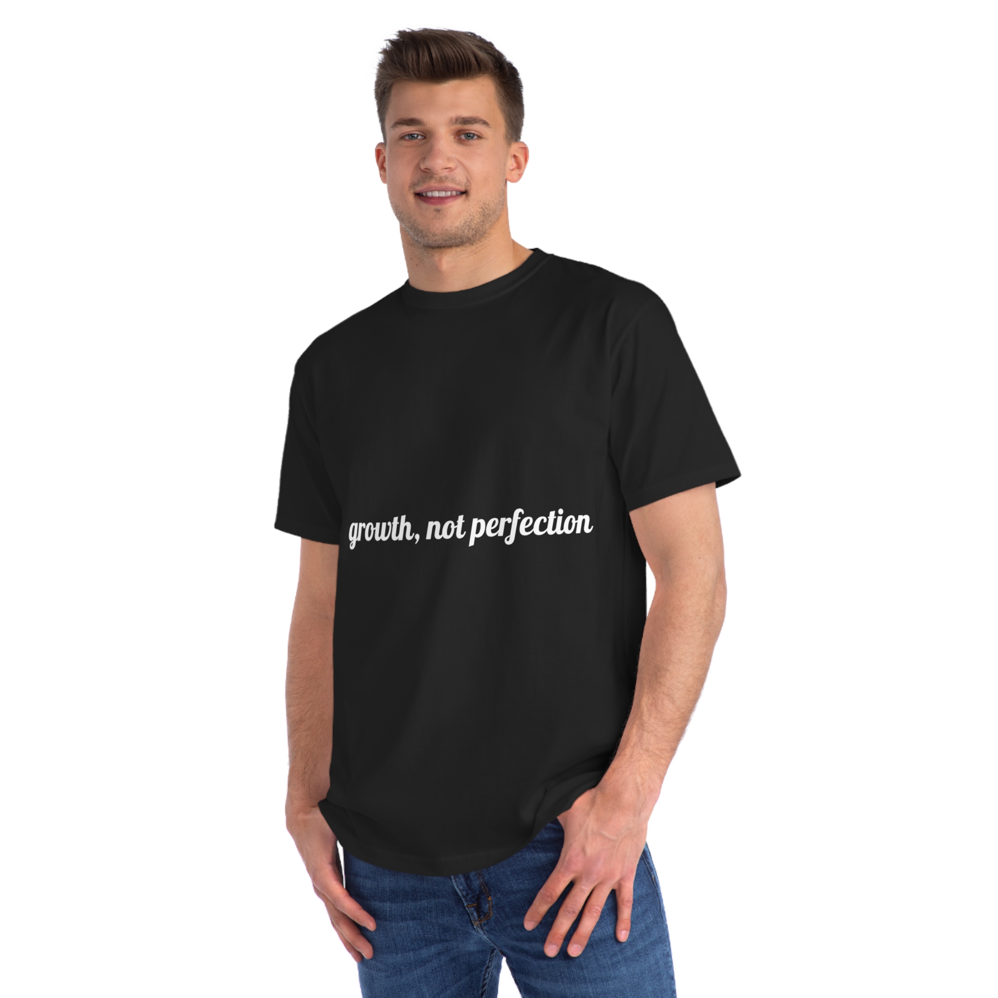Organic Unisex Classic T-Shirt - Growth, Not Perfection | Motivational Shirt for Personal Growth, Sustainable Clothing, Gift for Her, [...]